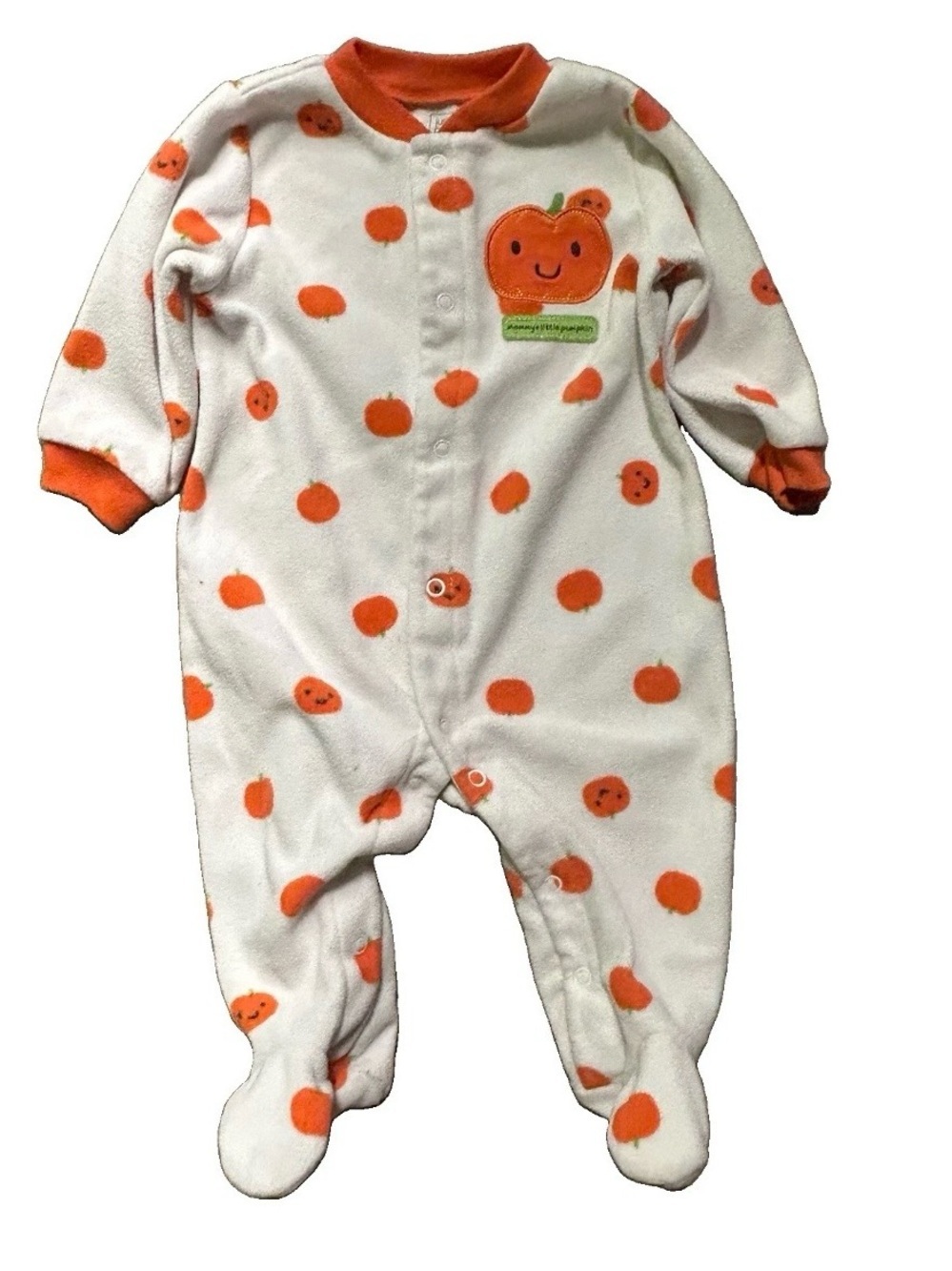 Baby Fall Clothing Pumpkins Bats Halloween Footies Size 3-6 Months - Picture 7 of 7